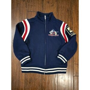 Disney Parks Mickey Mouse Walt Disney World Varsity Jacket Navy Blue Kids XS